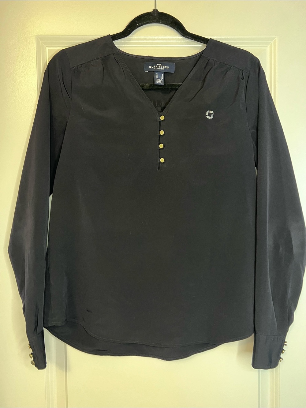 JPMorgan Chase navy blue blouse